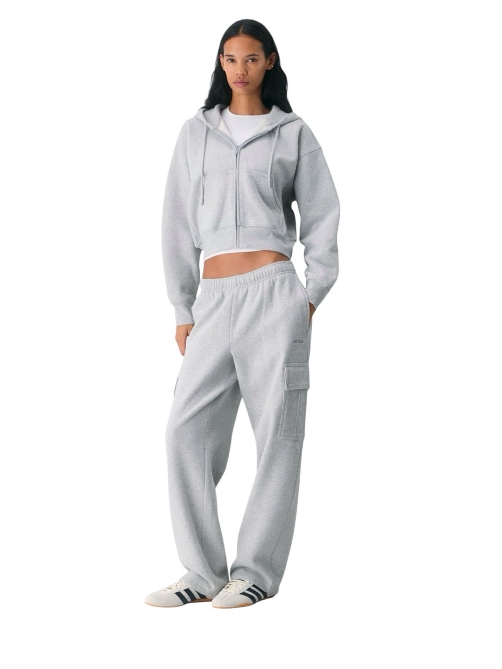 Aritzia Cozy Sweatfleece Boyfriend Boxy Zip Hoodie XS Gray - Picture 14 of 16